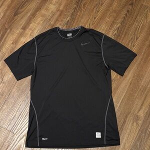 Nike Pro Black Performance Tee with Gray Details